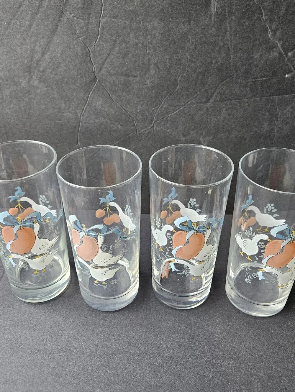 INTERNATIONAL Marmalade Goose 16 Oz Glassware Tumbler Set of 4
